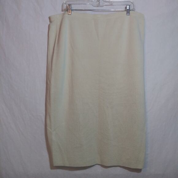 Eileen Fisher Silk Organic Cotton Interlock Pencil Skirt In Bone Career  Sz 1X - Picture 4 of 8